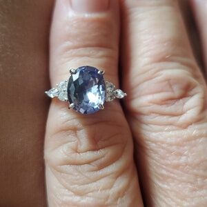 STERLING SWAROVSKI  PURPLE TOURMALINE RING